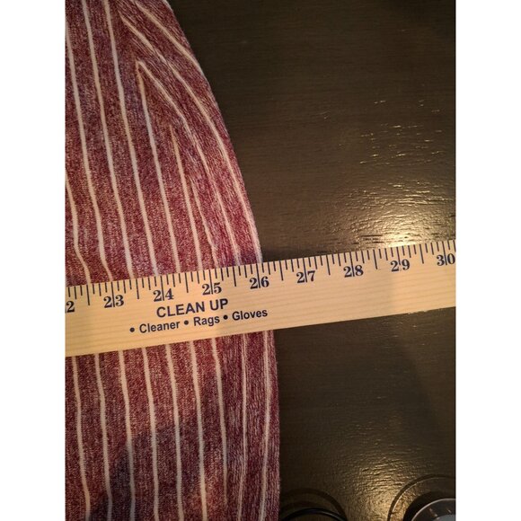 New Directions 3/4 Button Front Cap Sleeves Top Womens Size Large Red Striped - Picture 8 of 8